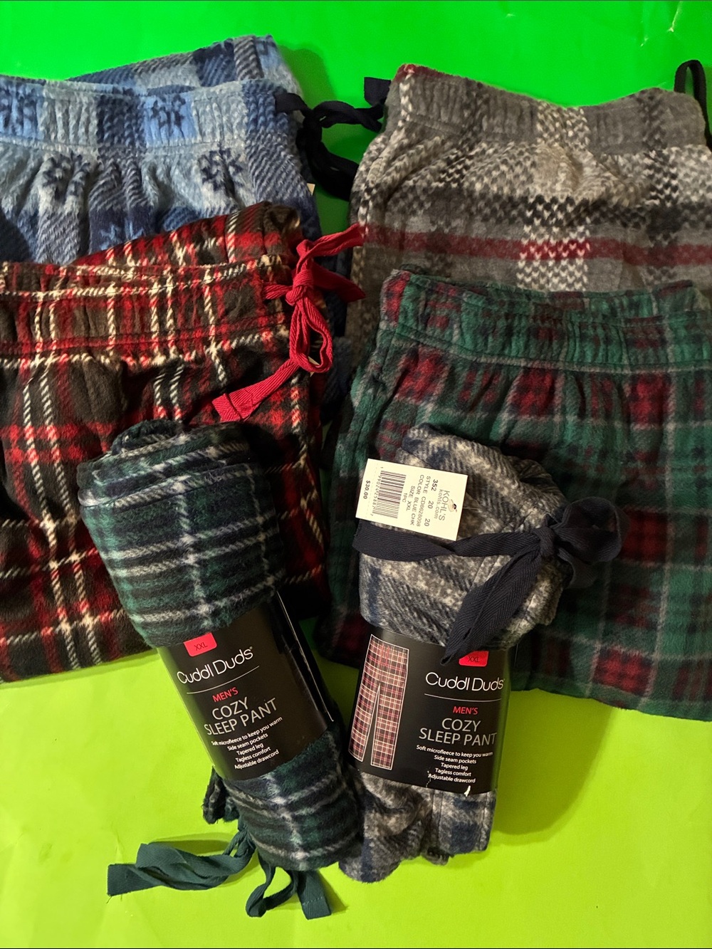 Cuddl Duds - MEN’S COZY SLEEP PANTS (XXL) -choose 1